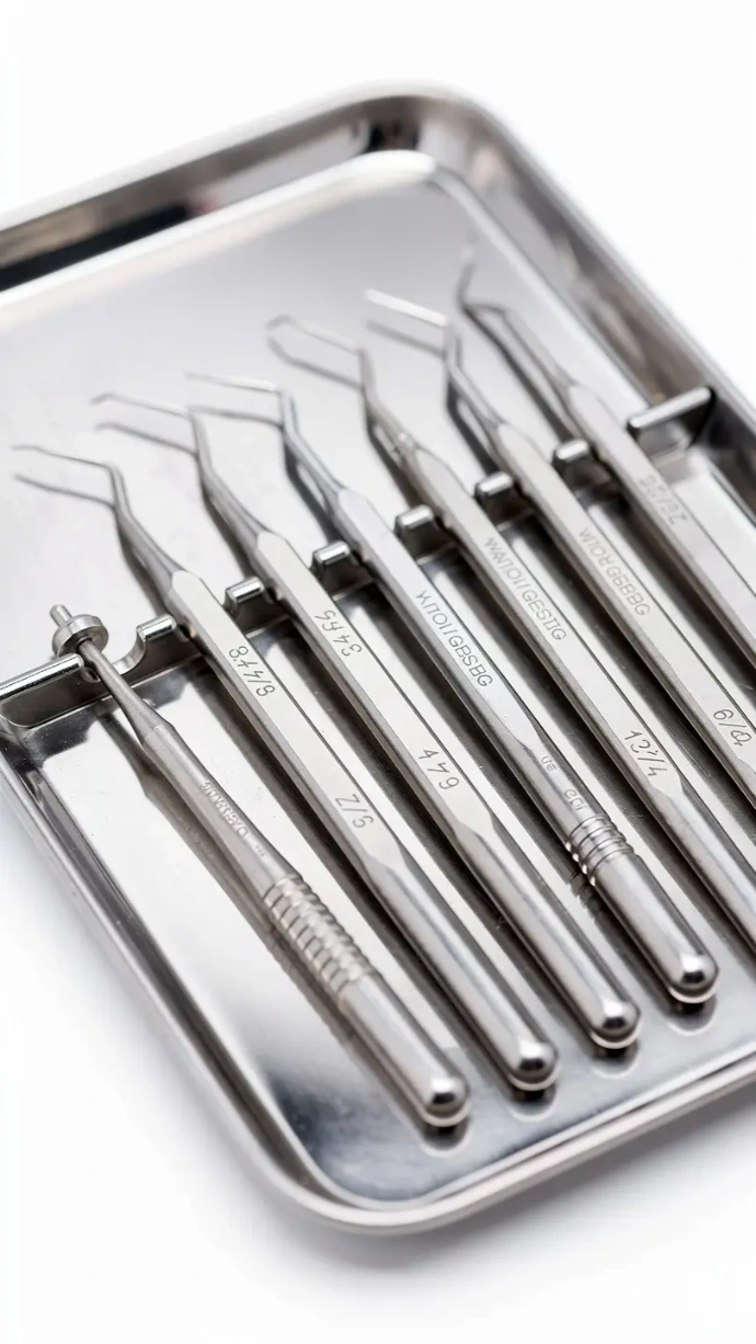 Dental Gracey curettes for periodontal scaling and root planing procedures