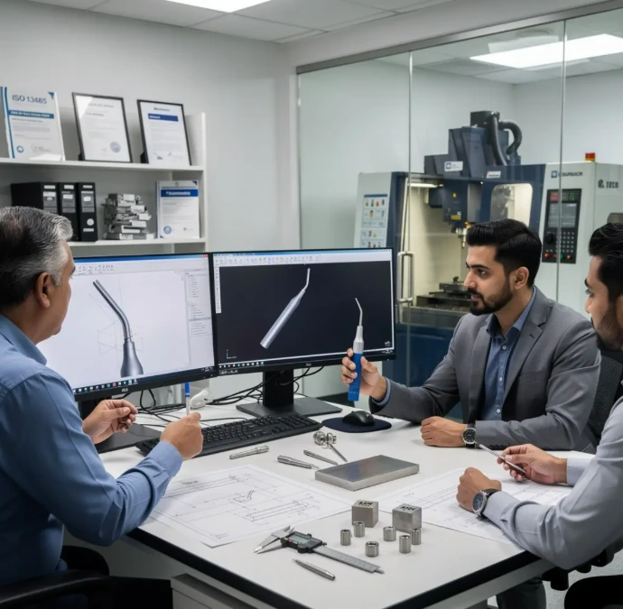 Custom dental instrument development and engineering process for OEM customers from concept design to final production